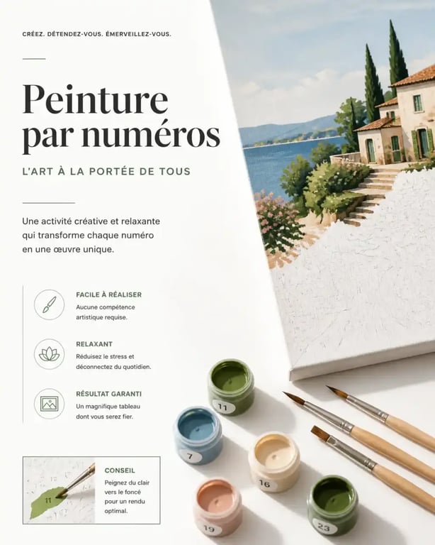 Kit de peinture par numéros Figured'Art avec toile et pinceaux