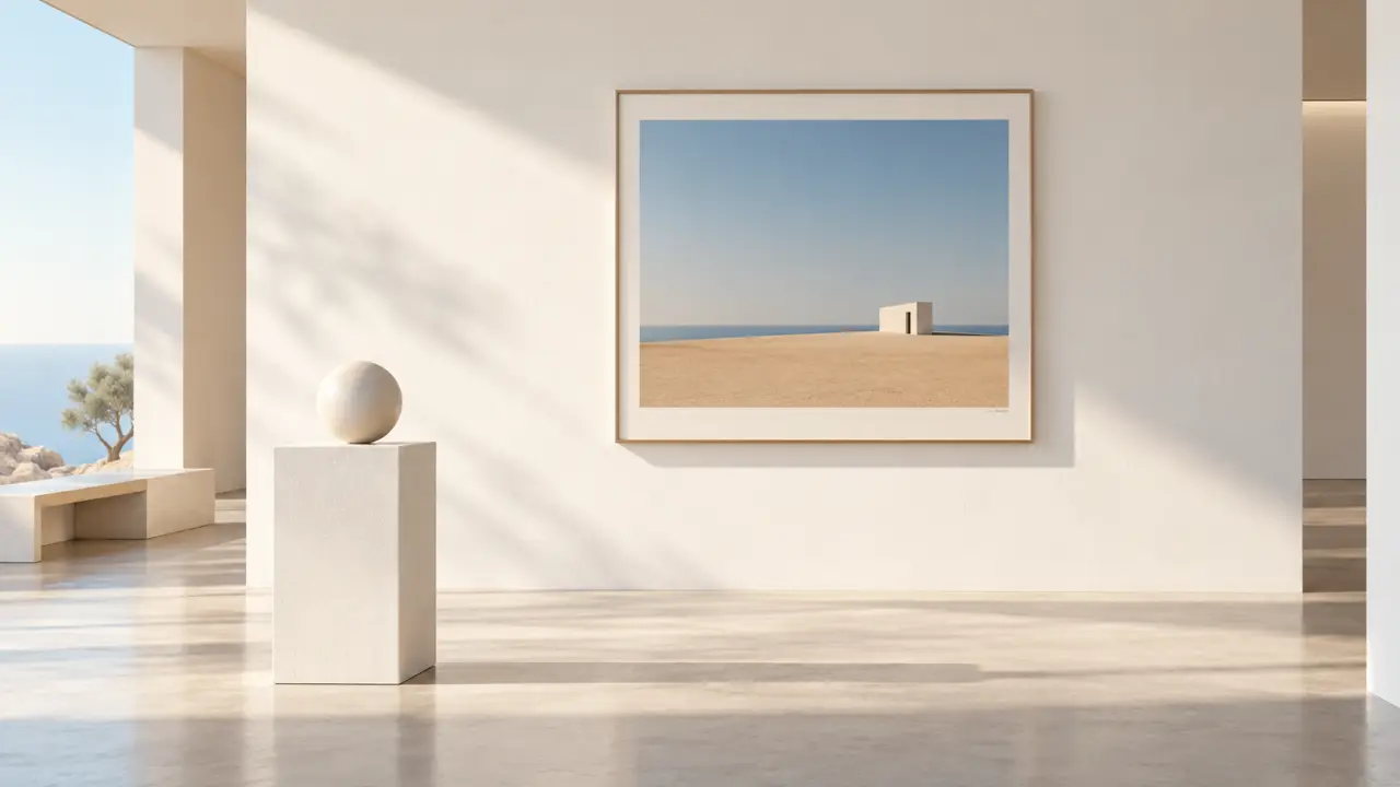 Photographie minimaliste contemporaine composée d'un sujet isolé dans un espace lumineux