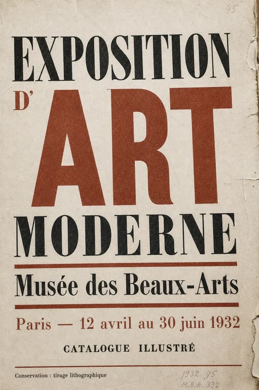 Détails de conservation d une affiche d exposition d art ancienne en gros plan