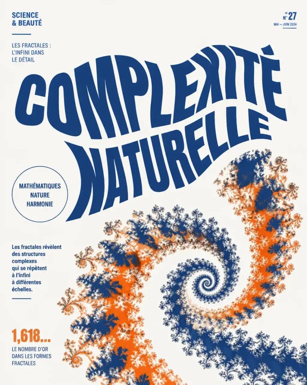 Exemple d'esthétique de l'art psychédélique avec motifs fractals et typographie ondulante