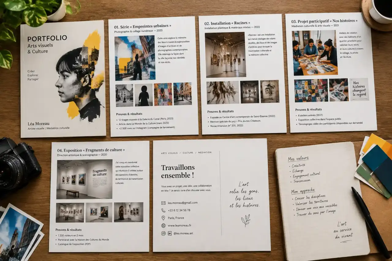Un exemple de portfolio convaincant : 3 à 5 projets, des preuves et un contact clair