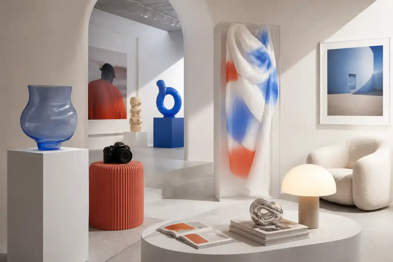 Curation d'art contemporain et de design minimaliste