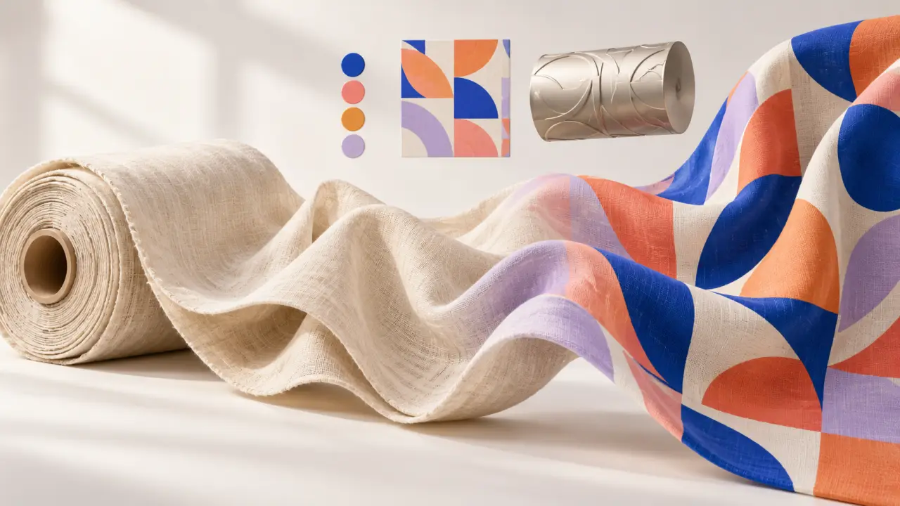 Transformation d'un textile brut en création personnalisée au design contemporain