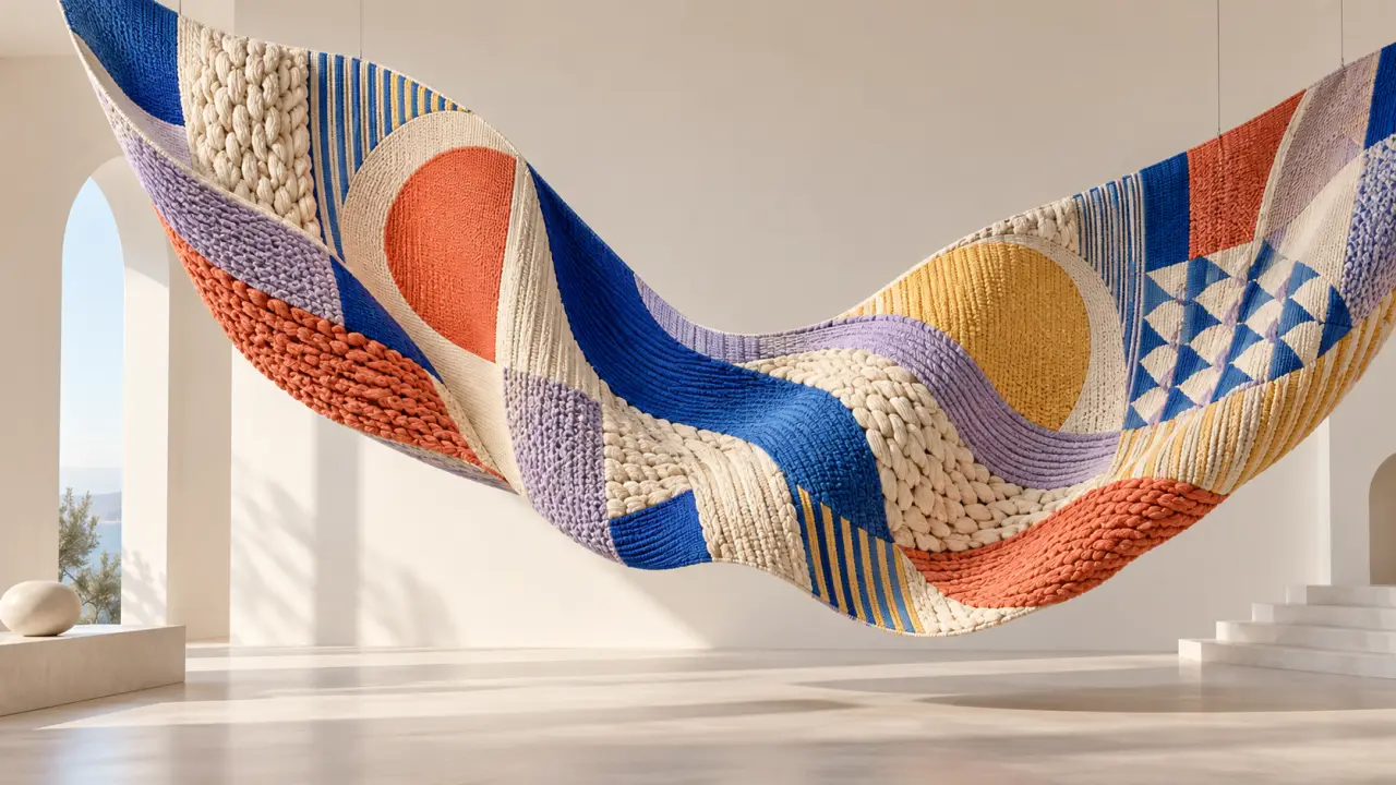 Motif textile 3D aux formes organiques et pastel pour une identité de marque