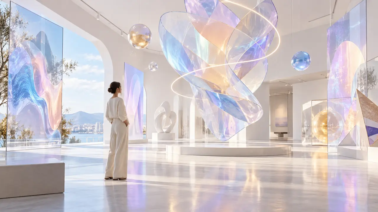 Installation d’art numérique immersive dans une galerie contemporaine